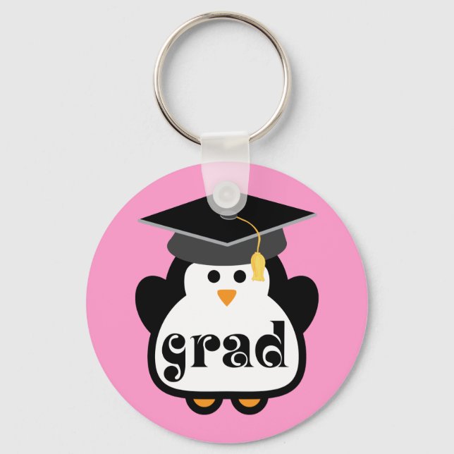 Little Grad Penguin Abschluss Gift Schlüsselanhänger (Vorderseite)