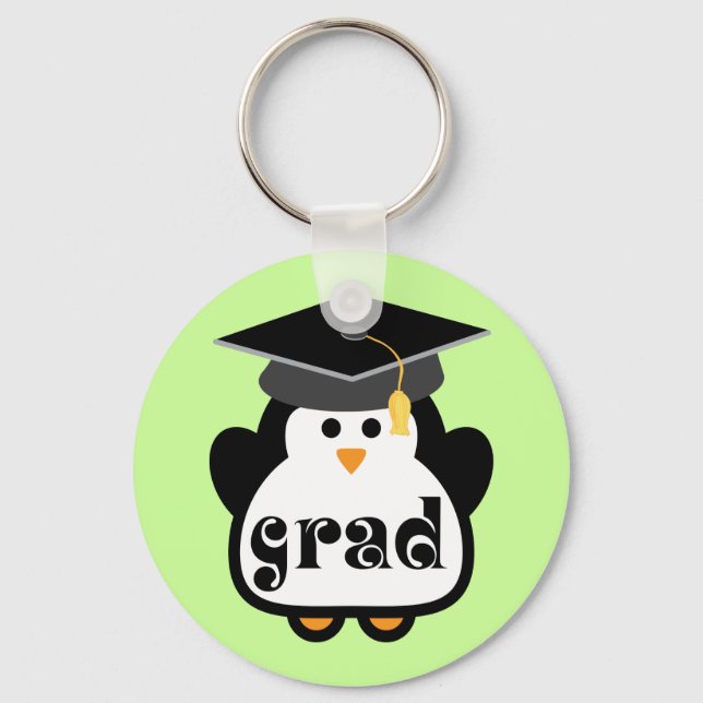 Little Grad Penguin Abschluss Gift Schlüsselanhänger (Vorderseite)