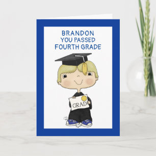 Little Graduate Boy Blond Hair Karte