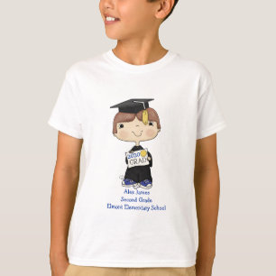 Little Graduate Boy Brown Hair T-Shirt