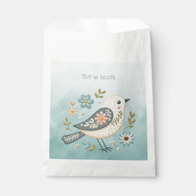 Little Green Bird Floral Fevor Bags Geschenktütchen (Vorderseite)