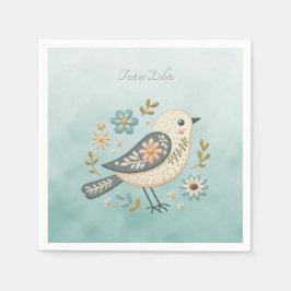 Little Green Bird Floral Napkins Serviette