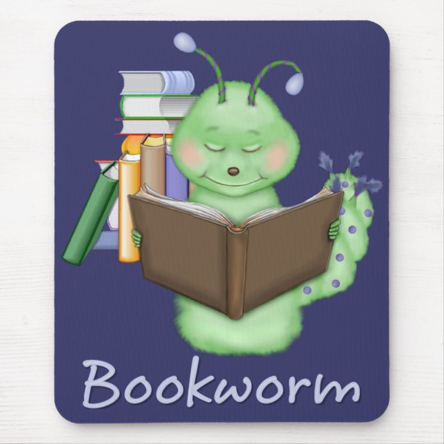 Little Green Bookworm Mousepad (Vorne)