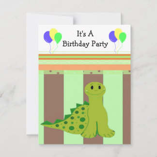 Little Green Dinosaur Party Einladung