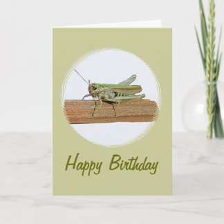 Little Green Grasshopper Cartoon Geburtstag Karte