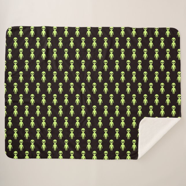 Little Green Men Alien Adult Sherpadecke (Vorderseite (Horizontal))