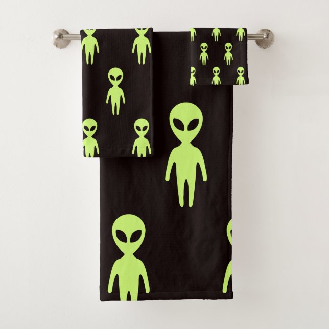 Little Green Men Alien Badhandtuch Set (Insitu)