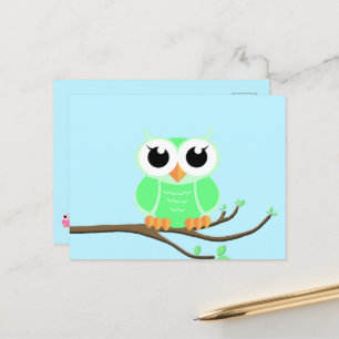 Little Green Owl - unbedruckte Postkarte