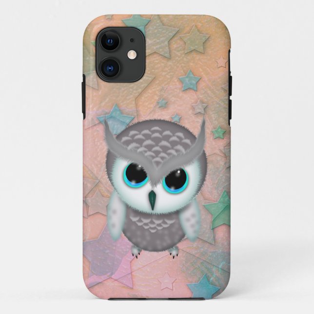 Little Grumpy Horned Owl Illustration Case-Mate iPhone Hülle (Rückseite)