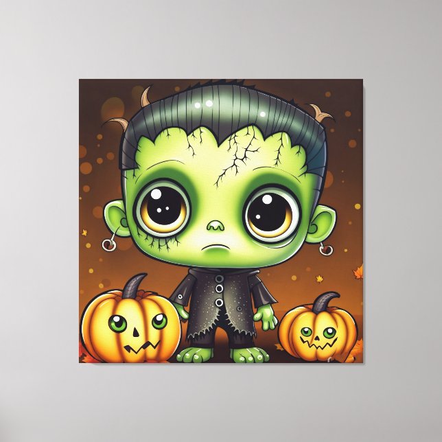 Little Halloween Frankenstein Leinwanddruck (Vorderseite)