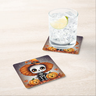 Little Halloween Skelett 2 Rechteckiger Pappuntersetzer