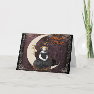Little Halloween Witch Greetings Karte