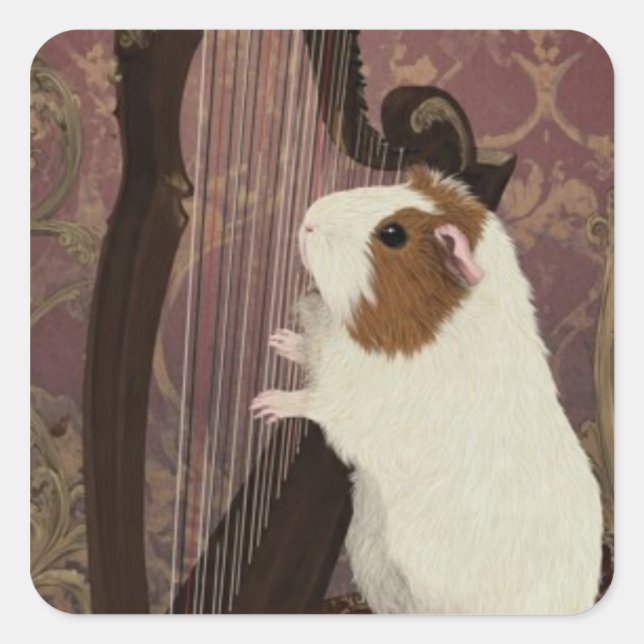 Little Harpist Guinea Pig Sticker (Vorderseite)