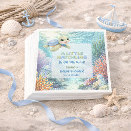 Little Hatchling Sea Turtle Ocean Baby Shower Serviette