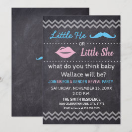 Little He Little She Lips Schnurrbart Gender-Enthü Einladung