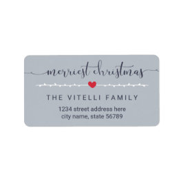 Little Heart Merriest Christmas Address Labels Adressaufkleber