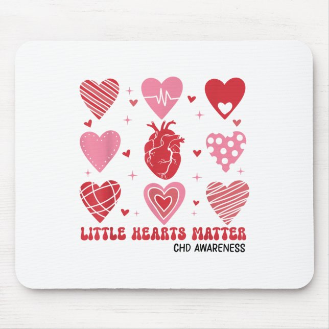 Little Hearts Chd Awareness Heart Anatomy Valentin Mousepad (Vorne)