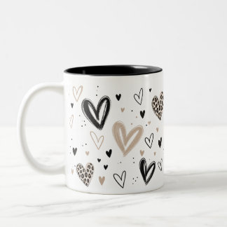 Little Hearts - Elegante Herztasse  Zweifarbige Tasse