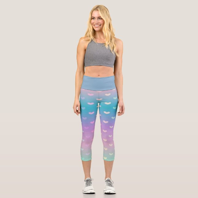 Little Hearts Pastel High Waisted Capris (Vorderseite)