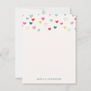 Little Hearts Stationery - Aquamarin Mitteilungskarte