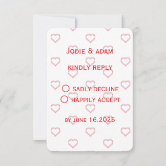 little hearts wedding RSVP karte