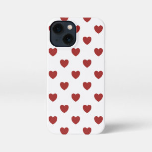 Little Hearts White and Red Phone Case iPhone 13 Mini Hülle
