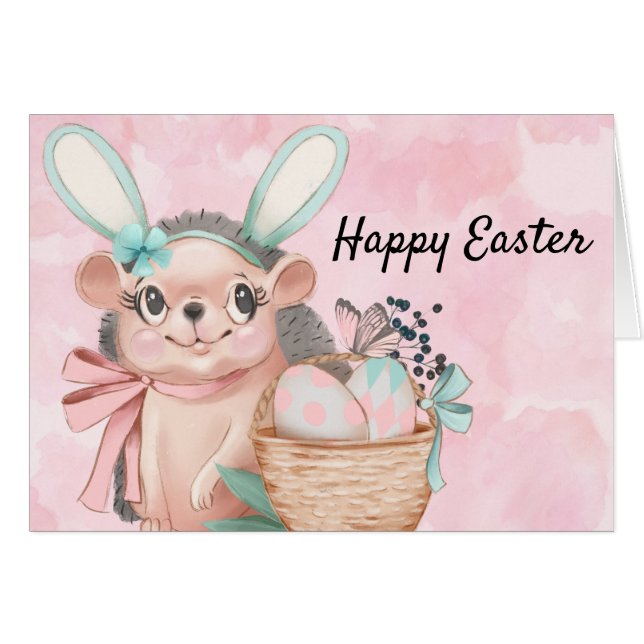 Little Hedgehog Easter Card (Vorderseite (Horizontal))