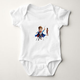 Little Hero Action Cartoon Baby Jersey Bodysuit Strampler