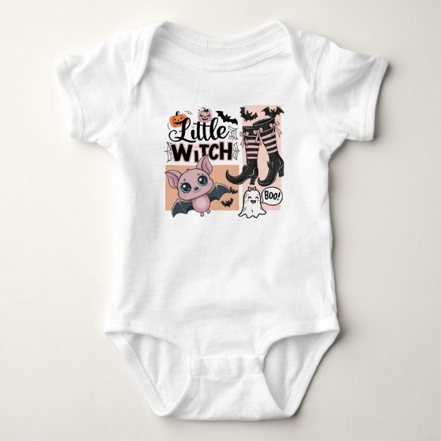 Little Hexe Baby Halloween Strampler (Vorderseite)