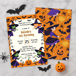 Little Hexen Spooky Halloween Geburtstagsbash Einladung