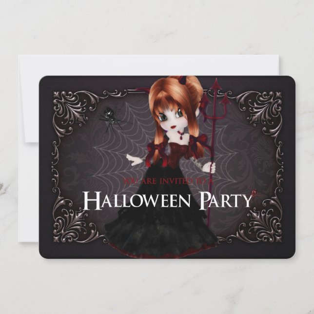 Little Hexenfantasy Halloween-Party laden Sie ein  Einladung (Vorderseite)