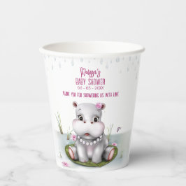 Little Hippo River Adventure Girl Baby Shower Pappbecher