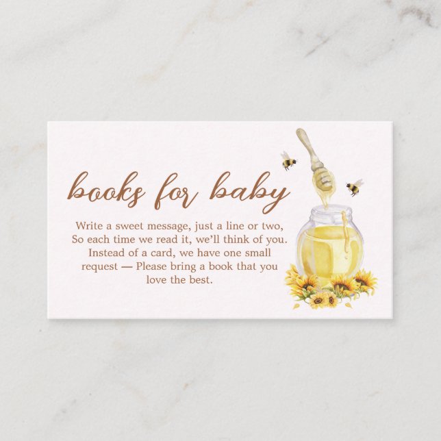Little Honey Baby Shower Books for Baby Begleitkarte (Vorderseite)