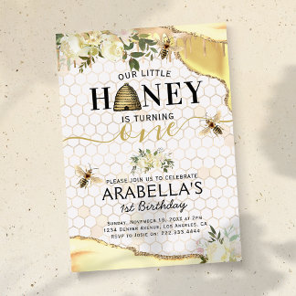Little Honey Bee 1. Geburtstag Einladung