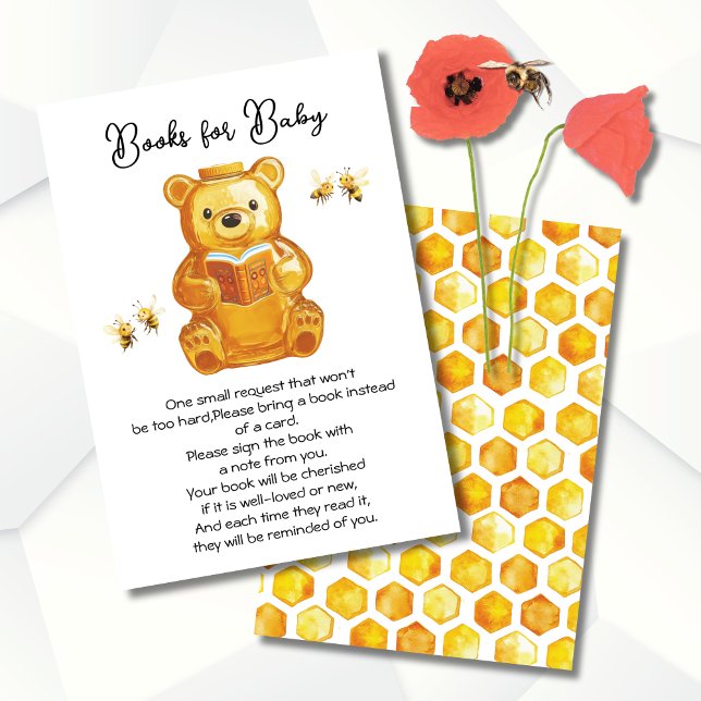 Little Honey Bee Baby Shower Books for Baby Einladung (Von Creator hochgeladen)