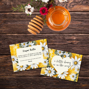 Little Honey Bee Comb Daisy Spring Diaper Raffle Begleitkarte