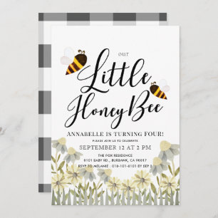 Little Honey Bee Daisy Birthday Einladung