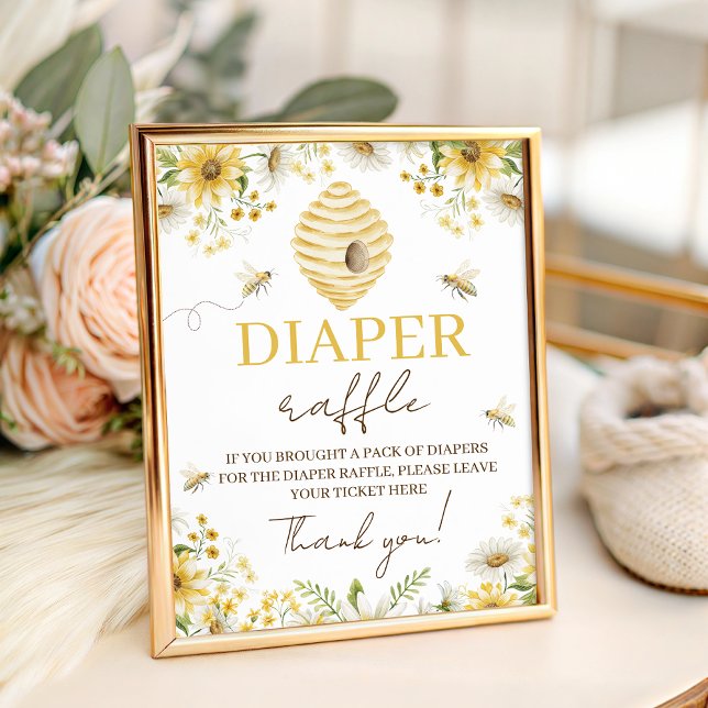Little Honey Bee Diaper Raffle Game Sign Sockelschild (Von Creator hochgeladen)