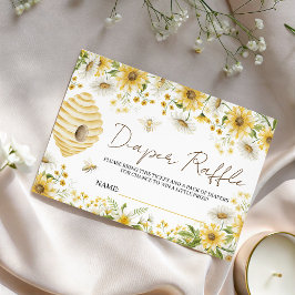 Little Honey Bee Floral Diaper Raffle Card Begleitkarte