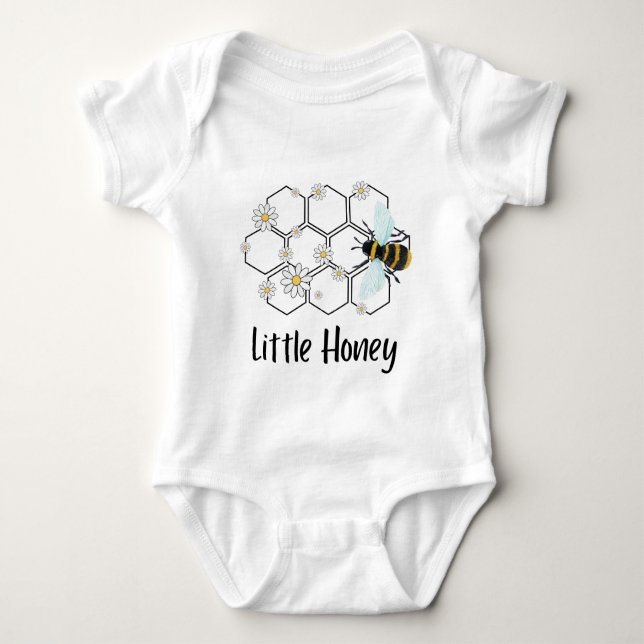 Little Honey Bee, Geschenk Daisy Bee Honeycomb Baby Strampler (Vorderseite)