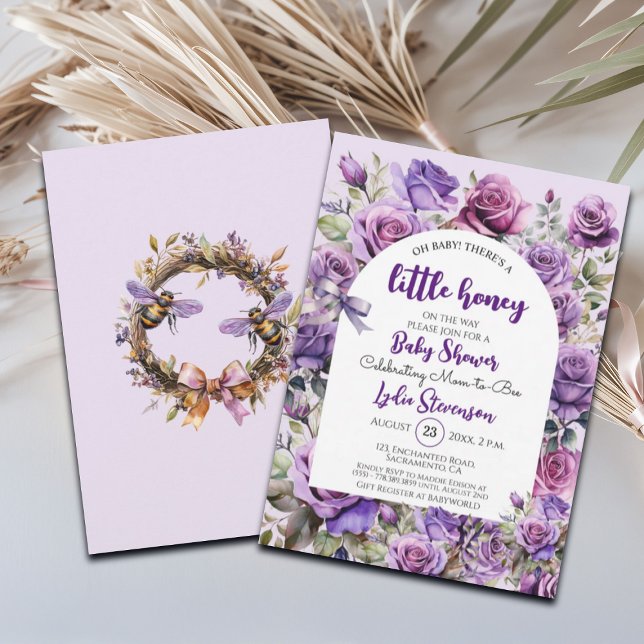 Little Honey Bee Rose Kinderdusche Einladung (Von Creator hochgeladen)