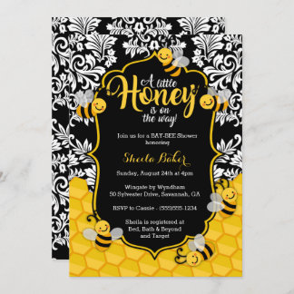 Little Honey - Bee Themed Baby Dusche Einladung