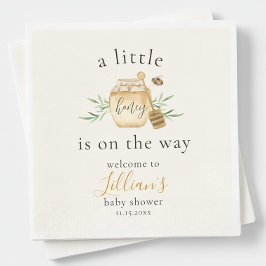Little Honey Is On The Way Bee Baby Shower Serviette