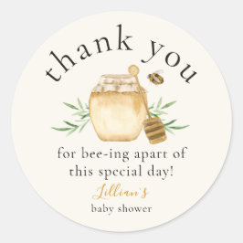 Little Honey Is On The Way Thank You  Runder Aufkleber