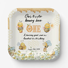 Little Honey To Bee One Wildflower 1st Birthday Pappteller