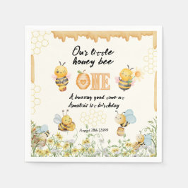 Little Honey To Bee One Wildflower 1st Birthday Serviette