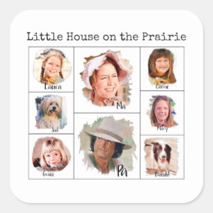Little House on the Prairie Ingalls-Familie Quadratischer Aufkleber
