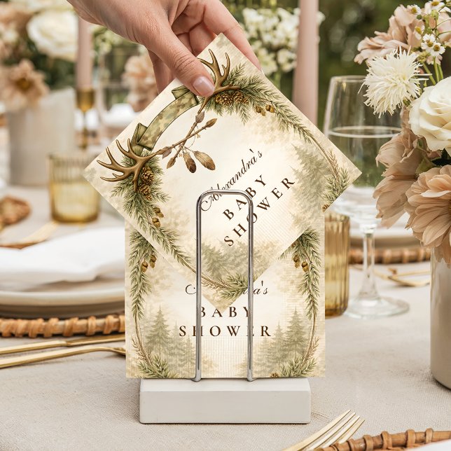 Little Hunter Antler Woodland Baby Shower Serviette (Von Creator hochgeladen)