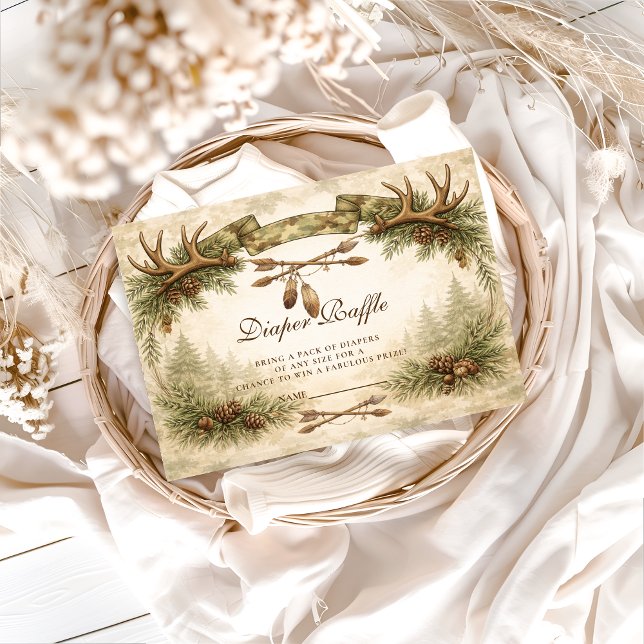Little Hunter Antler Woodland Diapper Raffle Begleitkarte (Von Creator hochgeladen)