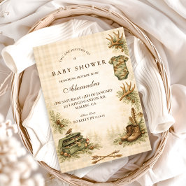 Little Hunter Woodland Keepsake Baby Shower Einladung